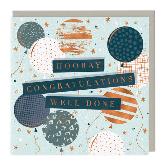 HOORAY CONGRATULATIONS WELL DONE CARD