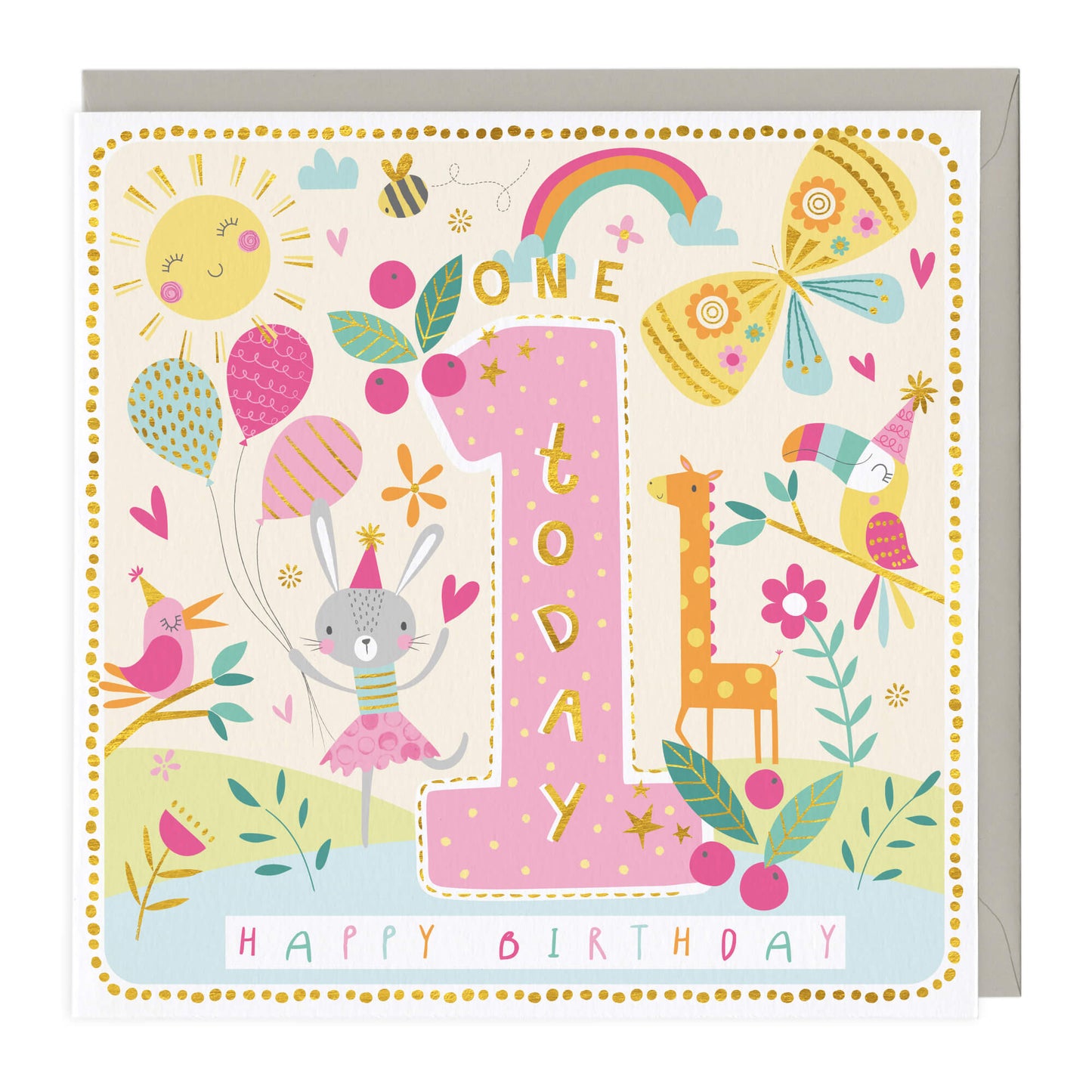 GIRL 1ST BIRTHDAY CARD