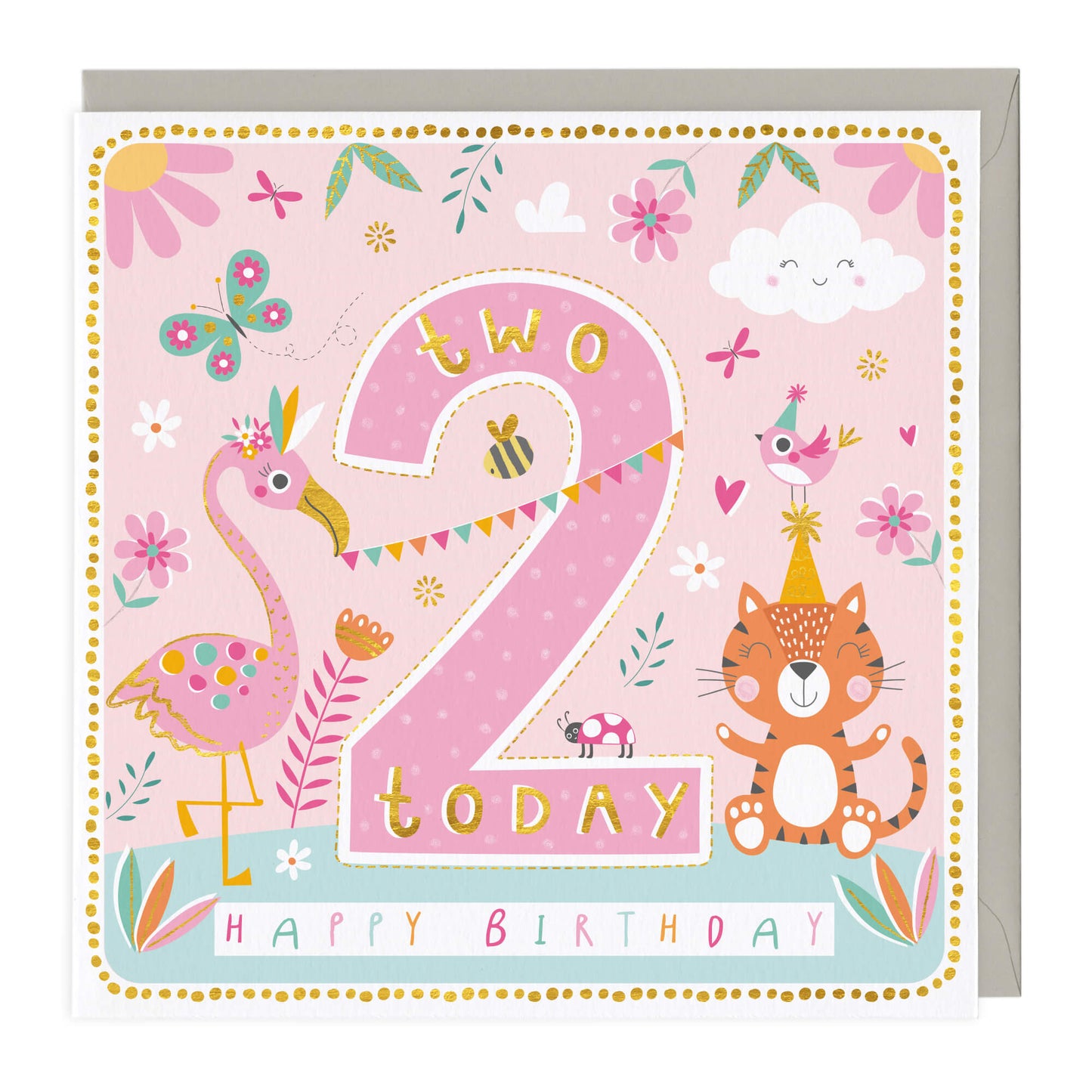 GIRL 2ND BIRTHDAY CARD