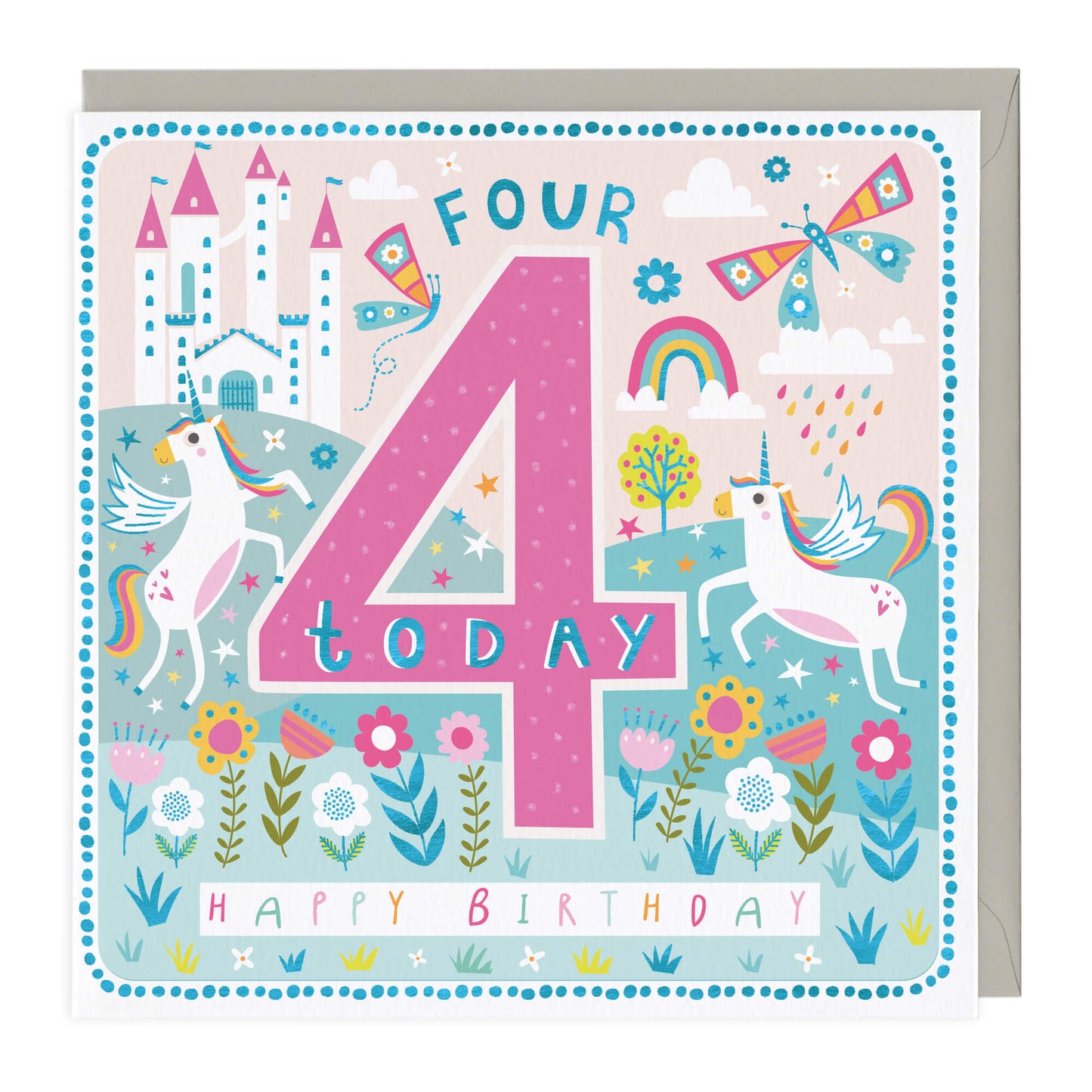 GIRLS 4TH BIRTHDAY CARD