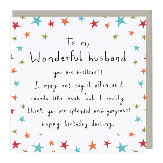 WONDERFUL HUSBAND HAPPY BIRTHDAY CARD