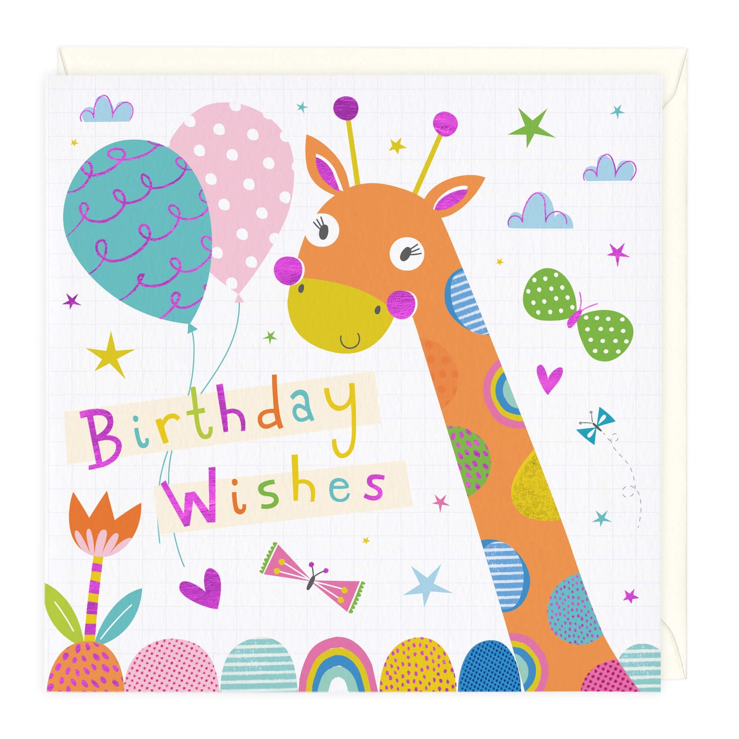 CHILDRENS BIRTHDAY GIRAFFE CARD