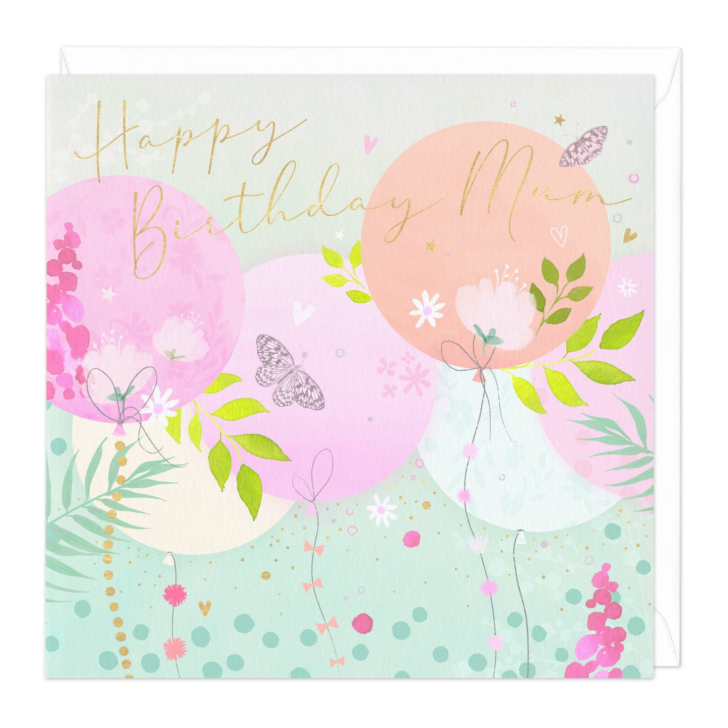 HAPPY BIRTHDAY MUM BALLOONS CARD