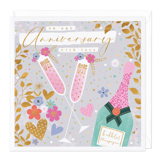 ON OUR ANNIVERSARY FLUTES CARD