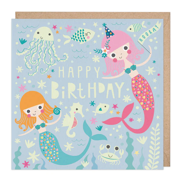 MERMAIDS GLOW IN THE DARK BIRTHDAY CARD