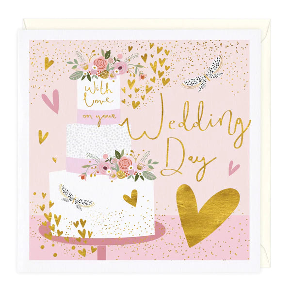 ROSE CAKE WEDDING CARD