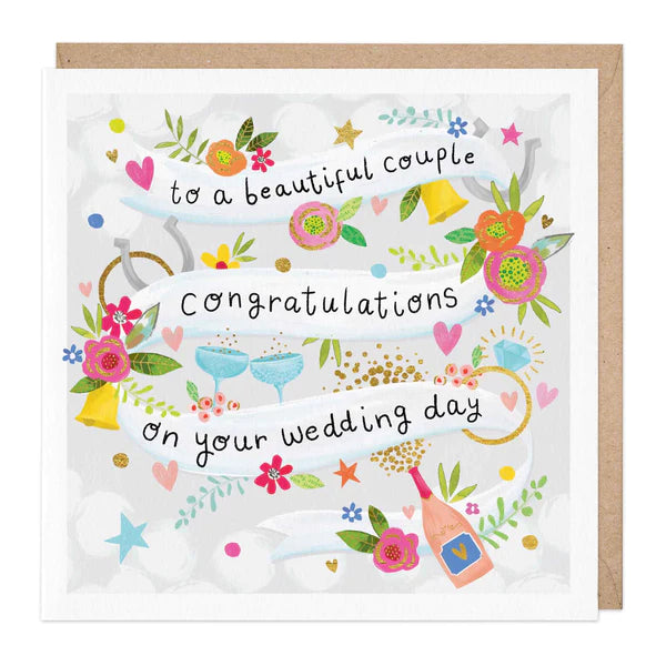 BEAUTIFUL COUPLE WEDDING DAY CARD